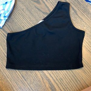 black one shoulder top
